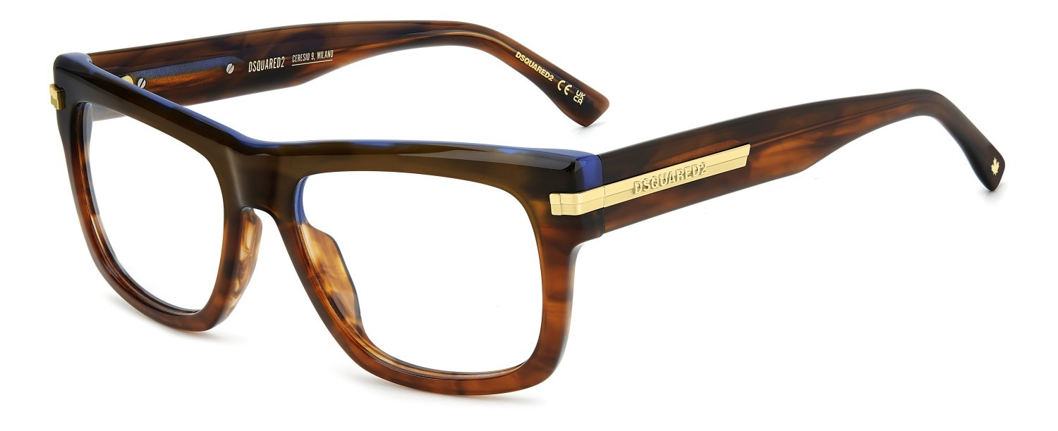 Occhiali da vista Dsquared2 D2 0163 109381 EX4 colore brown horn forma rettangolare 