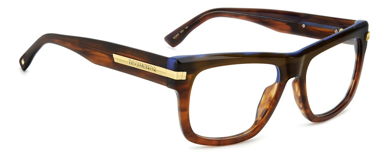 Occhiali da vista Dsquared2 D2 0163 109381 EX4 colore brown horn forma rettangolare 