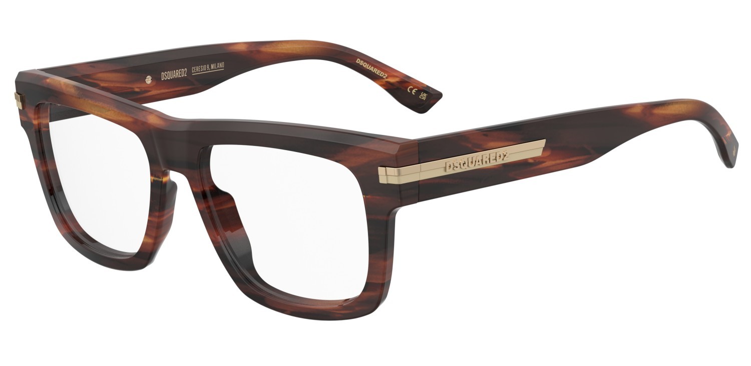 Brillen Dsquared2 D2 0163 109381 HQZ farbe brown horn gold form rechteckig 