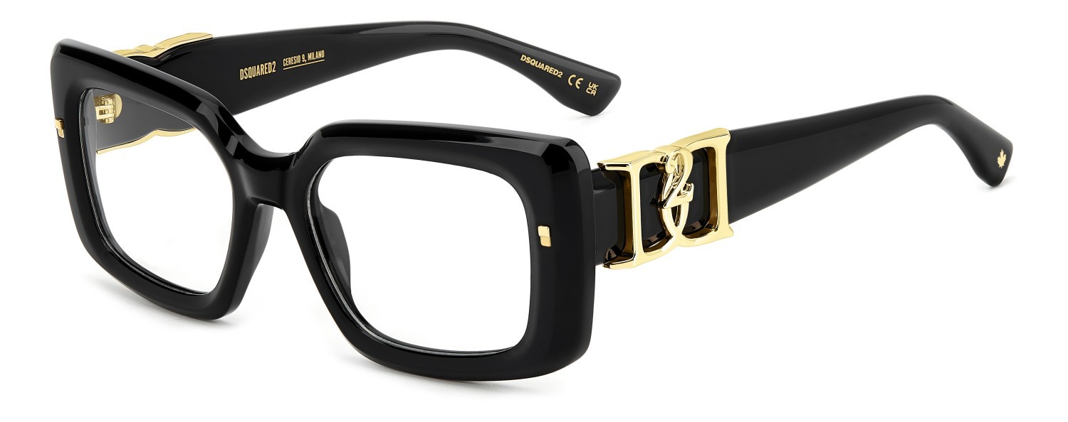 Occhiali da vista Dsquared2 D2 0171 109384 807 colore black forma rettangolare 