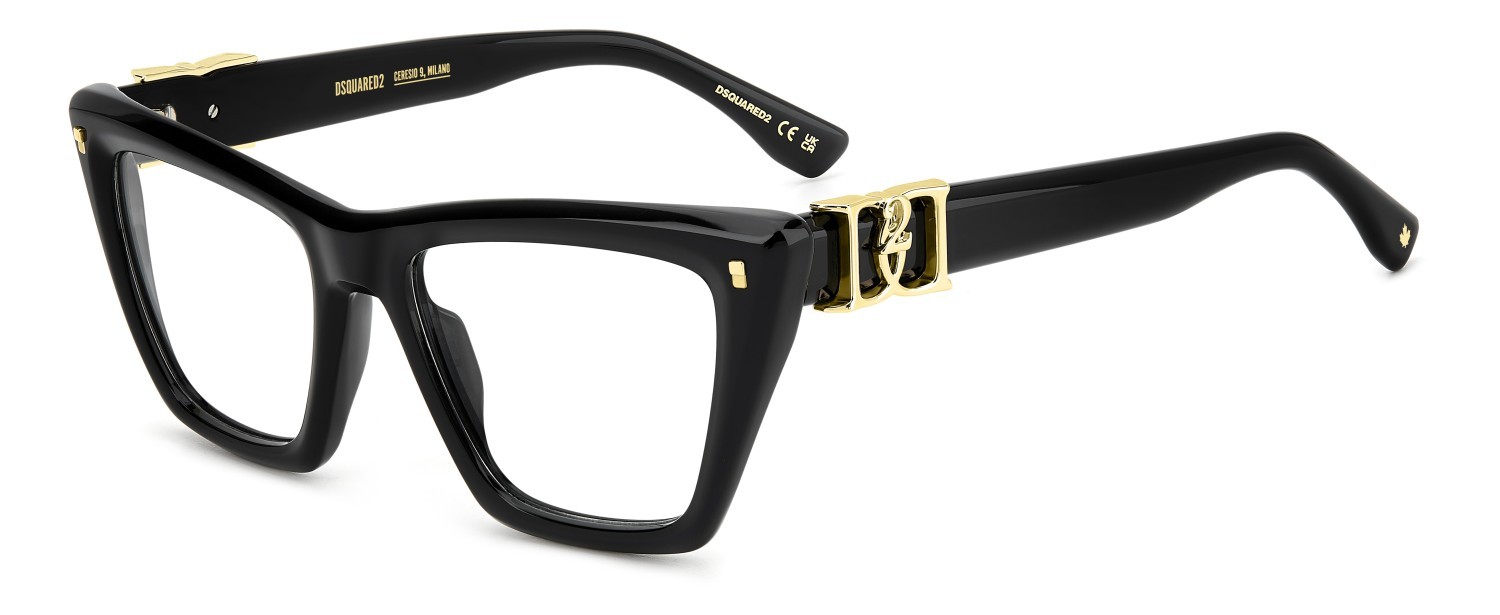 Occhiali da vista Dsquared2 D2 0172 109385 807 colore black forma rettangolare 