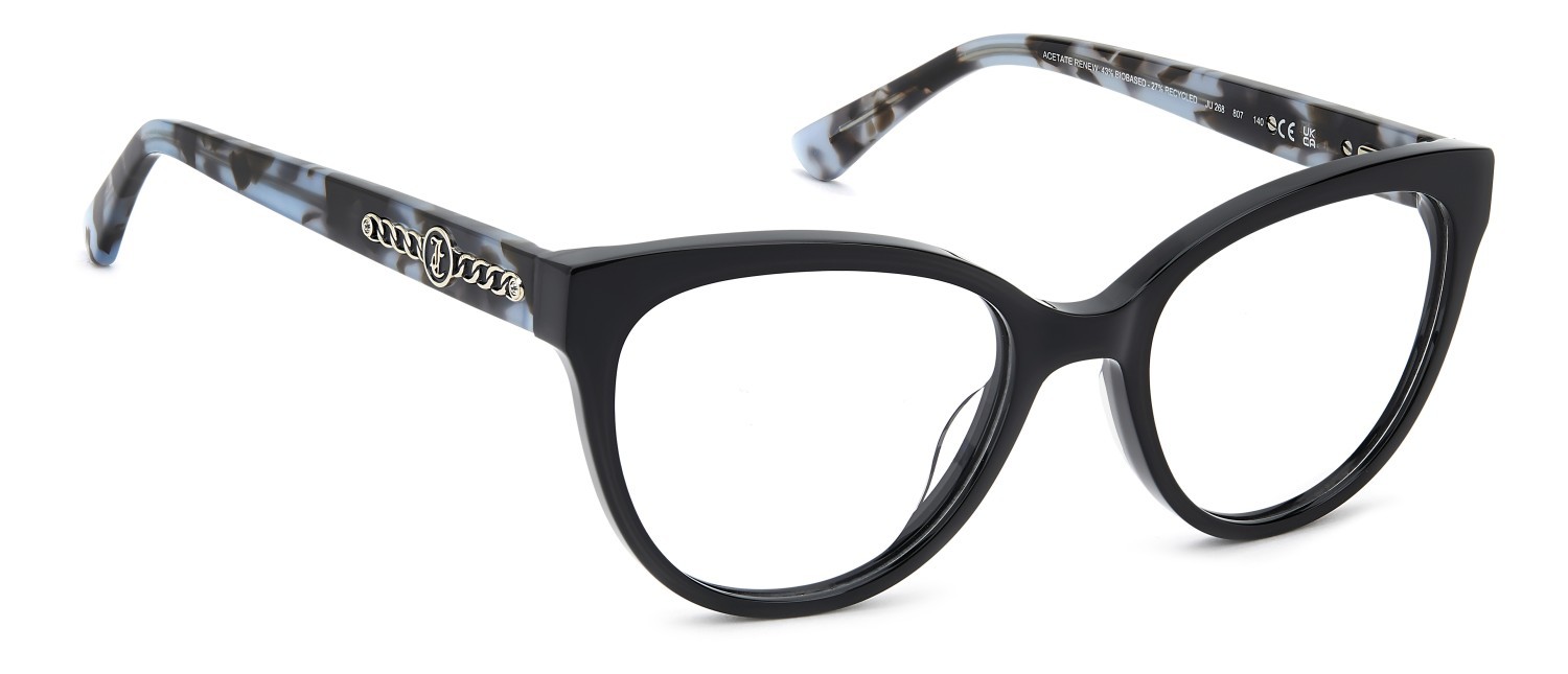Eyeglasses Juicy Couture Ju 268 109393 807 color black shape cat eye 
