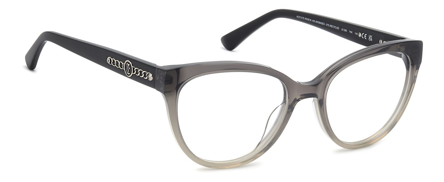Brillen Juicy Couture Ju 268 109393 Y6K farbe grey glitter black form cat-eye 