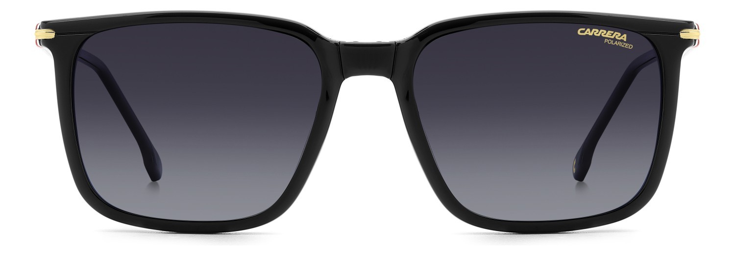 Eyeglasses Carrera Ca 357/C 109436 2M2 + clip-on color black gold shape rectangle lenses grey shaded polarized