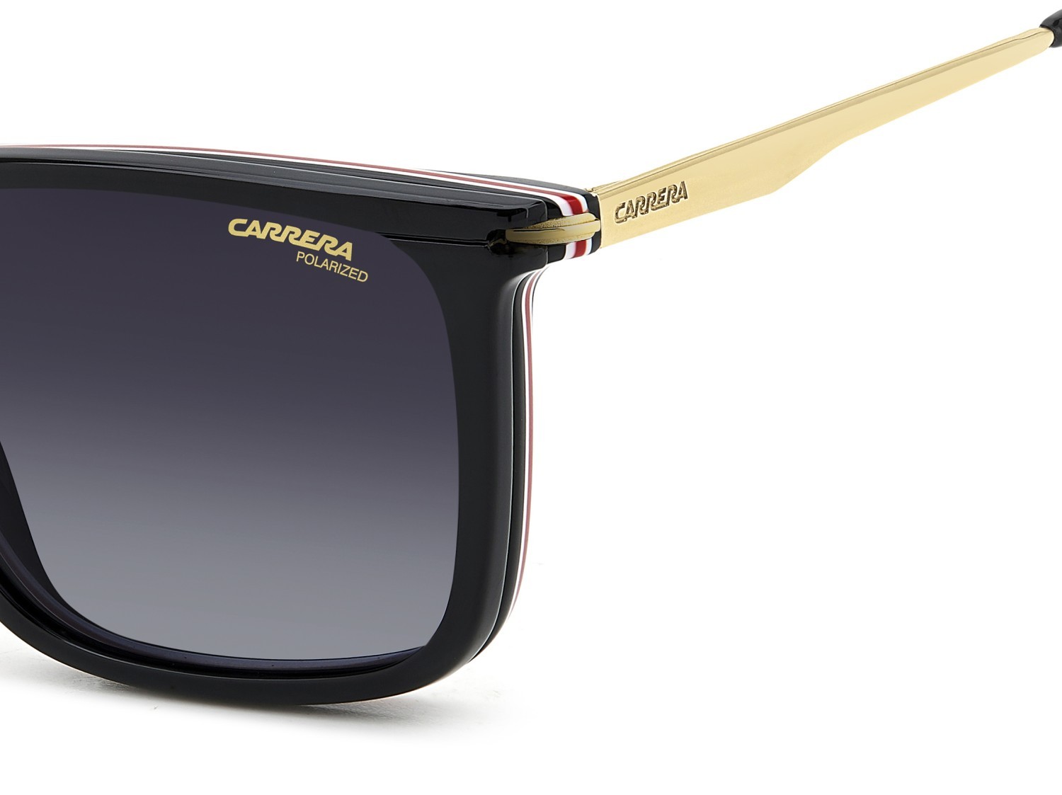 Eyeglasses Carrera Ca 357/C 109436 2M2 + clip-on color black gold shape rectangle lenses grey shaded polarized