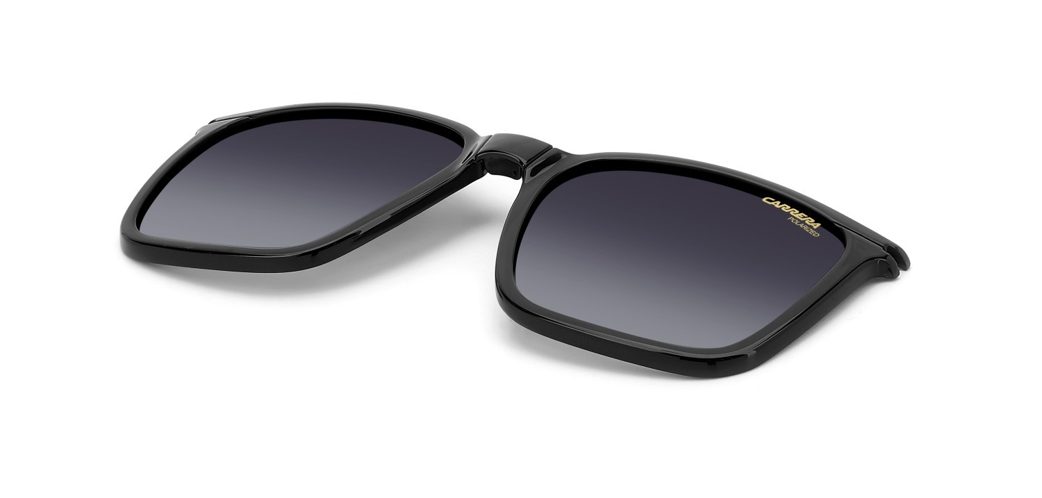Eyeglasses Carrera Ca 357/C 109436 2M2 + clip-on color black gold shape rectangle lenses grey shaded polarized