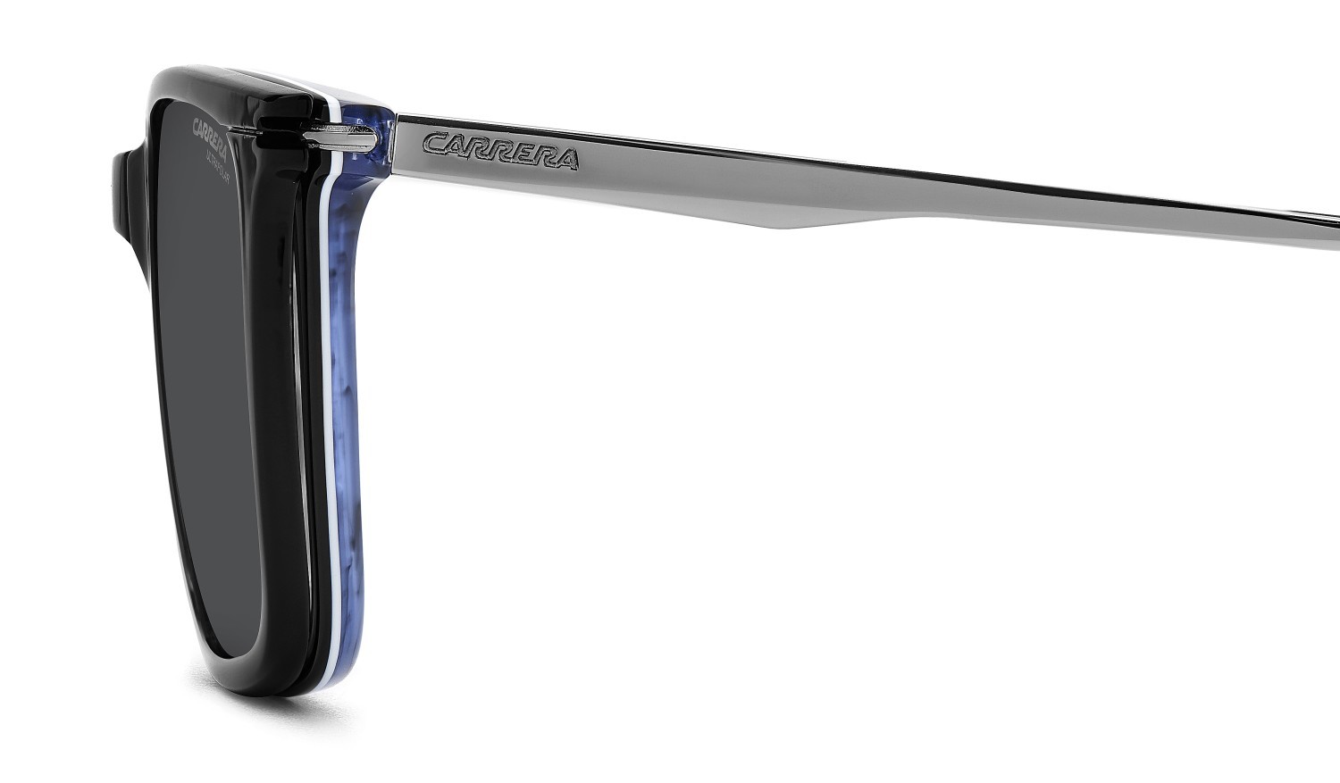 Brillen Carrera Ca 357/C 109436 9ZJ + clip-on farbe black blue horn form rechteckig gläser grey polarized