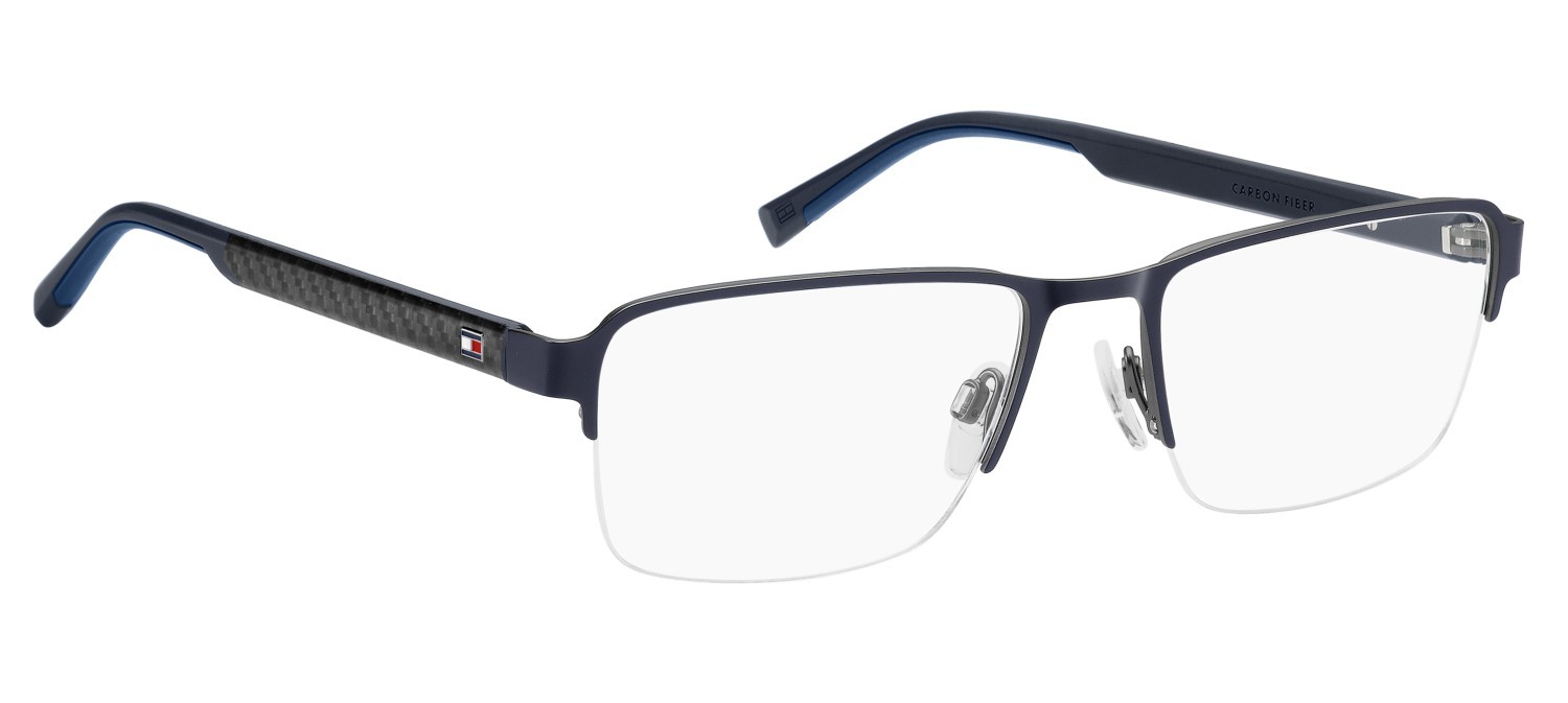 Eyeglasses Tommy Hilfiger Th 2197 109447 YOB color blue dark ruthenium shape rectangle 