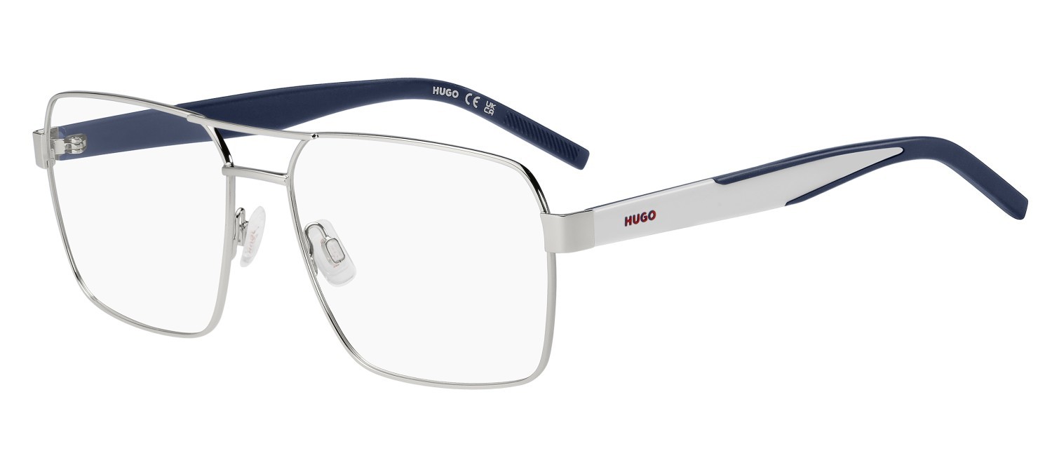 Occhiali da vista Hugo Hg 1341 109470 010 colore palladium forma rettangolare 