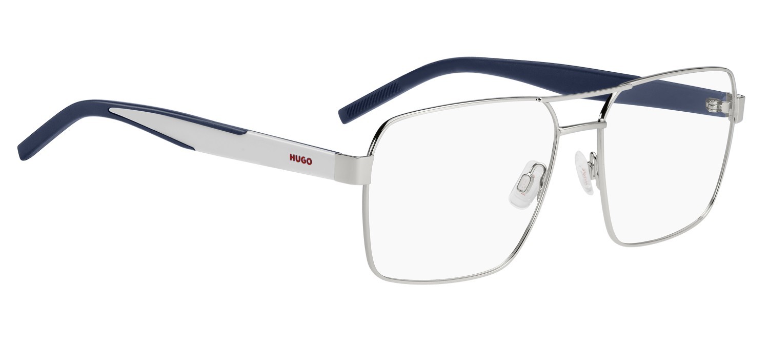 Occhiali da vista Hugo Hg 1341 109470 010 colore palladium forma rettangolare 