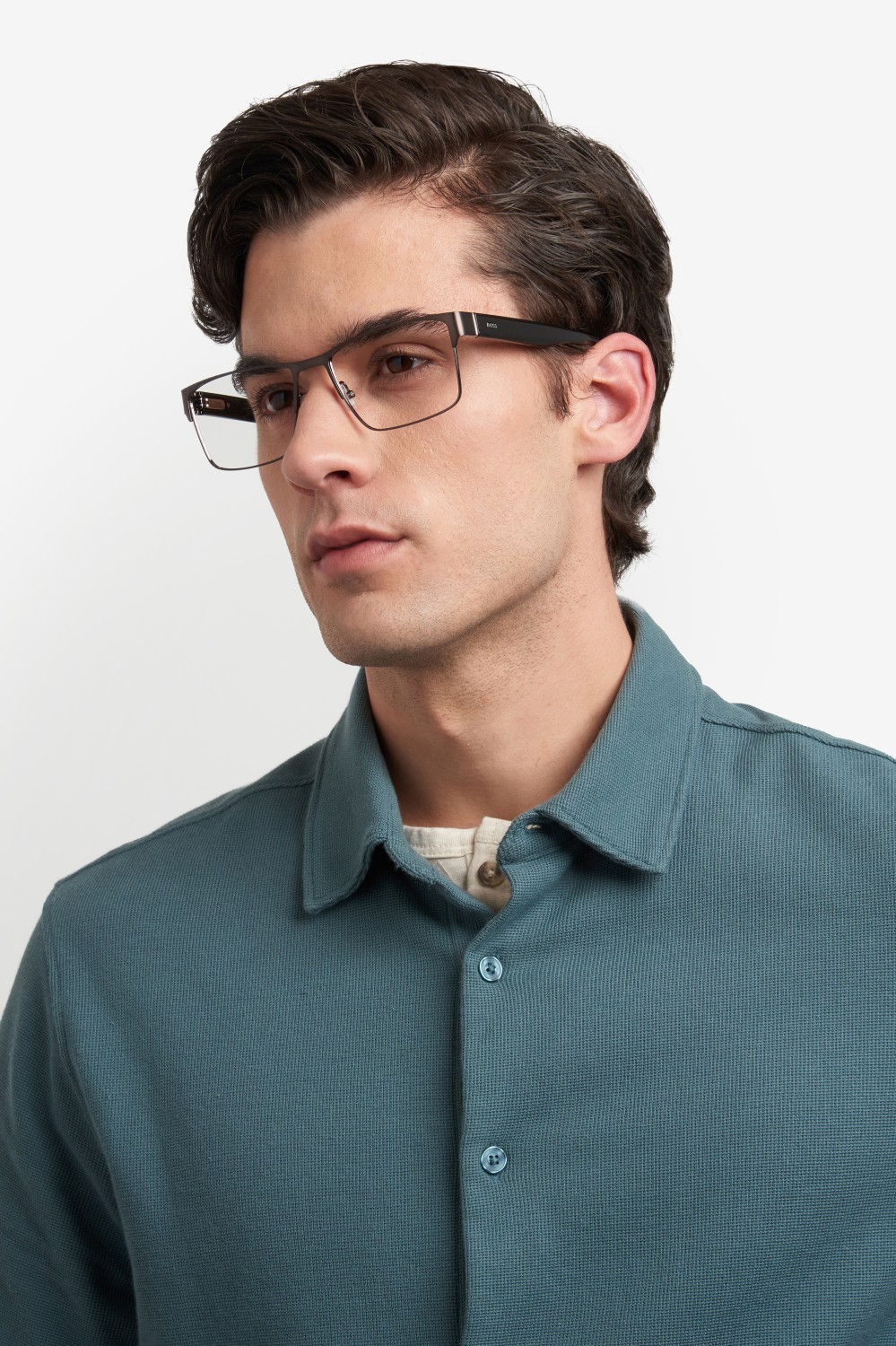 Eyeglasses Hugo Boss 1764 109480 SVK color matte ruthenium black shape rectangle 