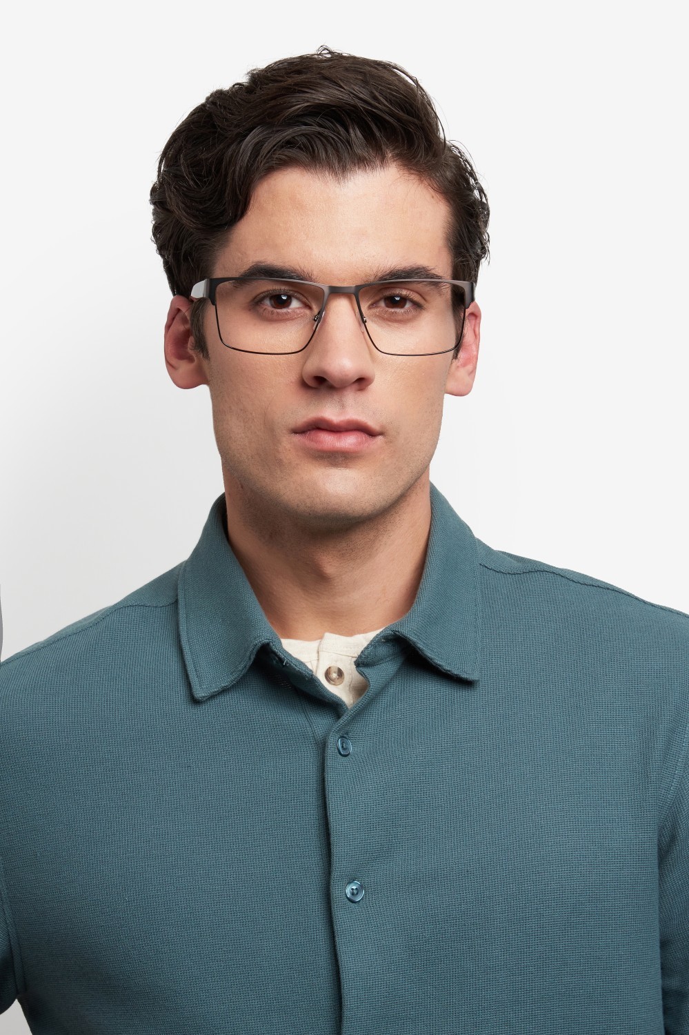 Eyeglasses Hugo Boss 1764 109480 SVK color matte ruthenium black shape rectangle 