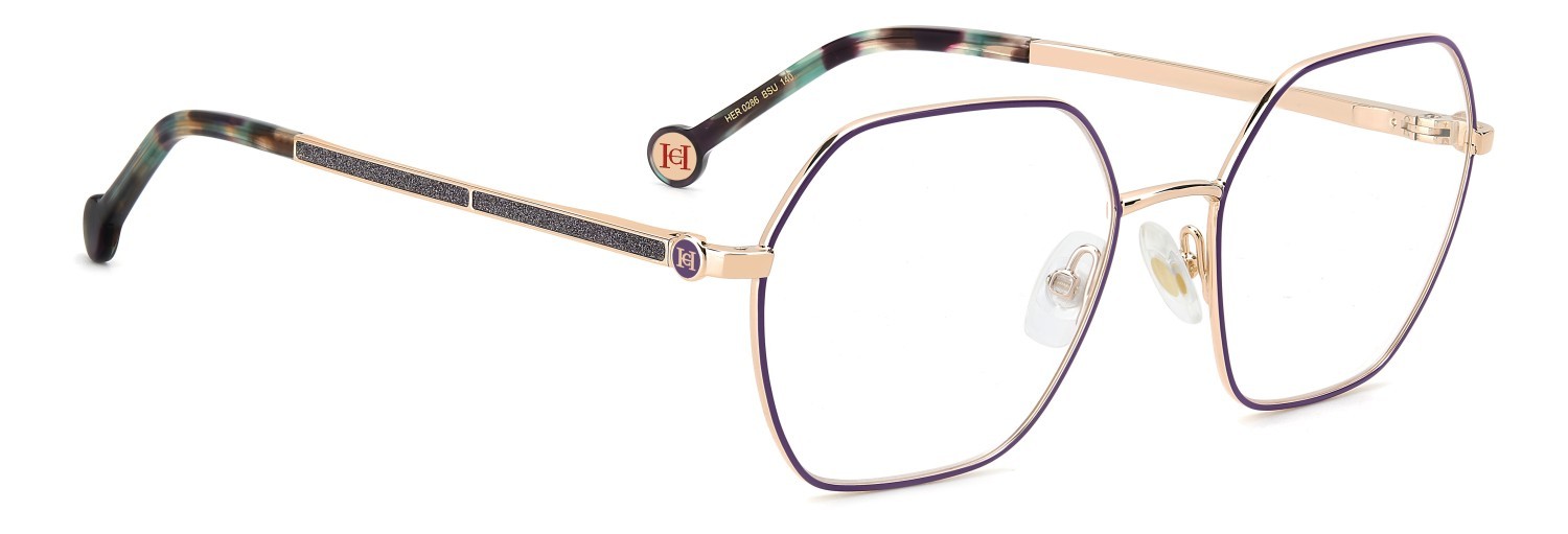 Eyeglasses Carolina Herrera Her 0286 109486 BSU color violet gold shape rectangle 