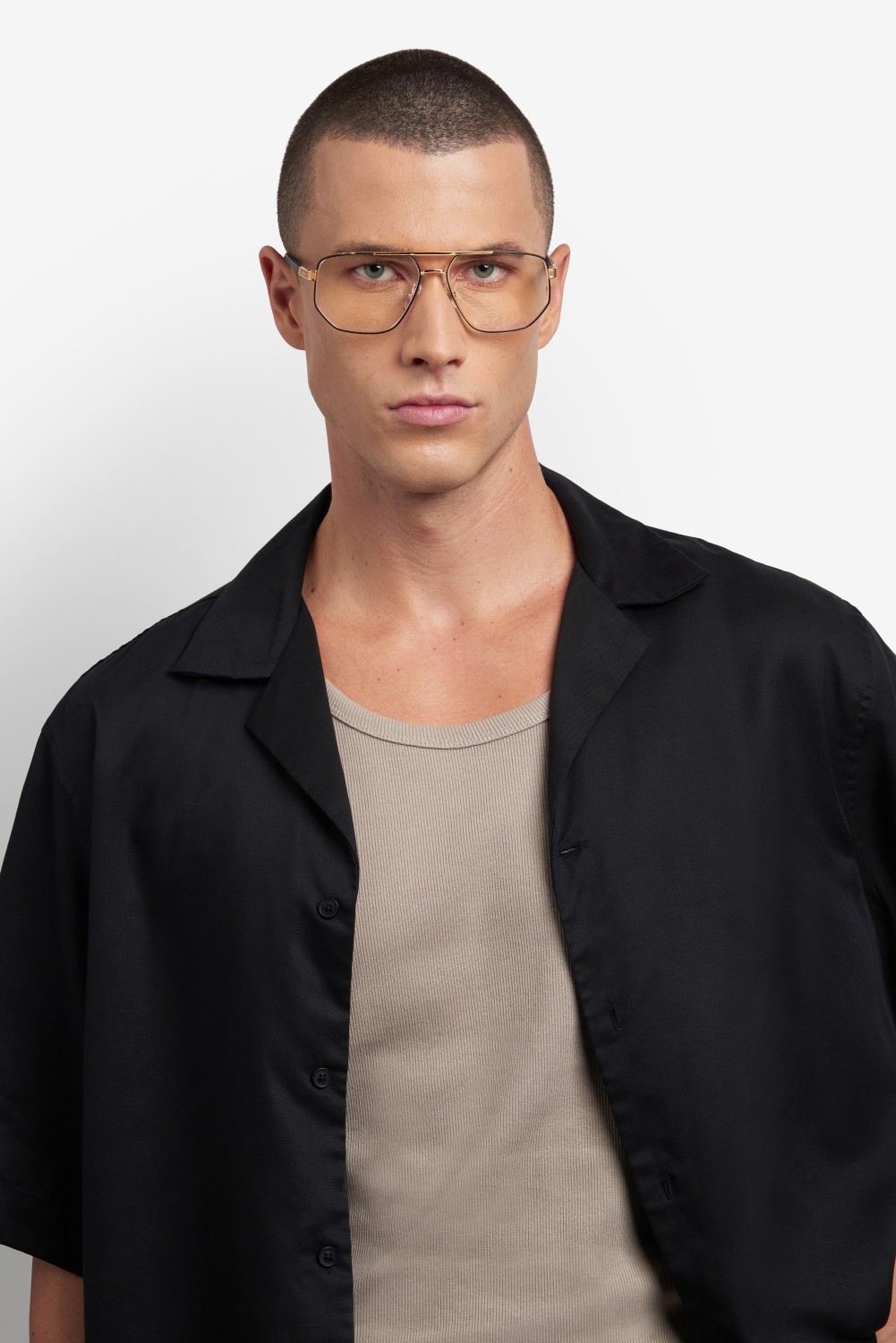 Brillen Carrera 1141 109487 I46 farbe matte black gold form rechteckig gläser blue mirror