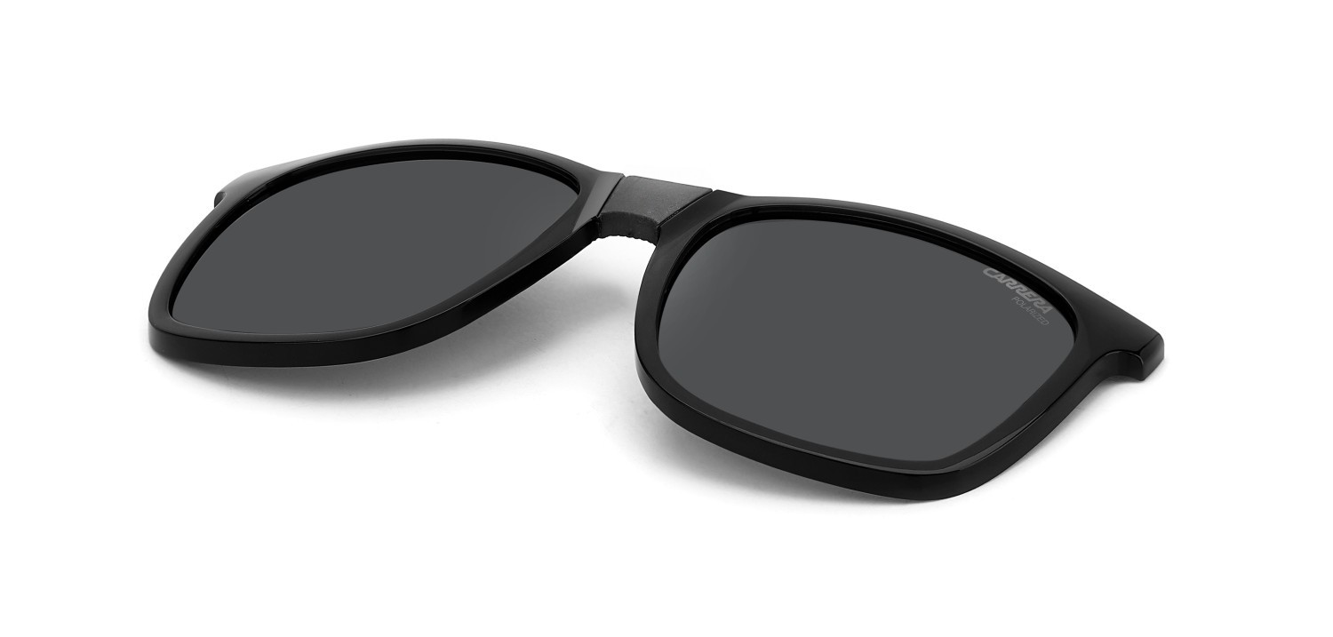 Eyeglasses Carrera Ca 8918/C 109495 08A + clip-on color black grey shape rectangle lenses grey polarized