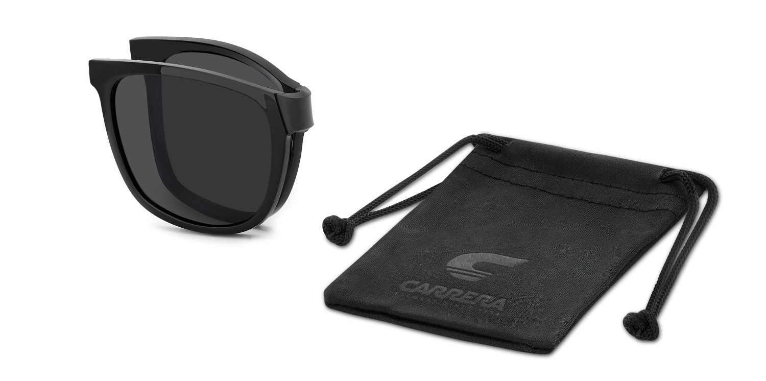 Eyeglasses Carrera Ca 8918/C 109495 08A + clip-on color black grey shape rectangle lenses grey polarized