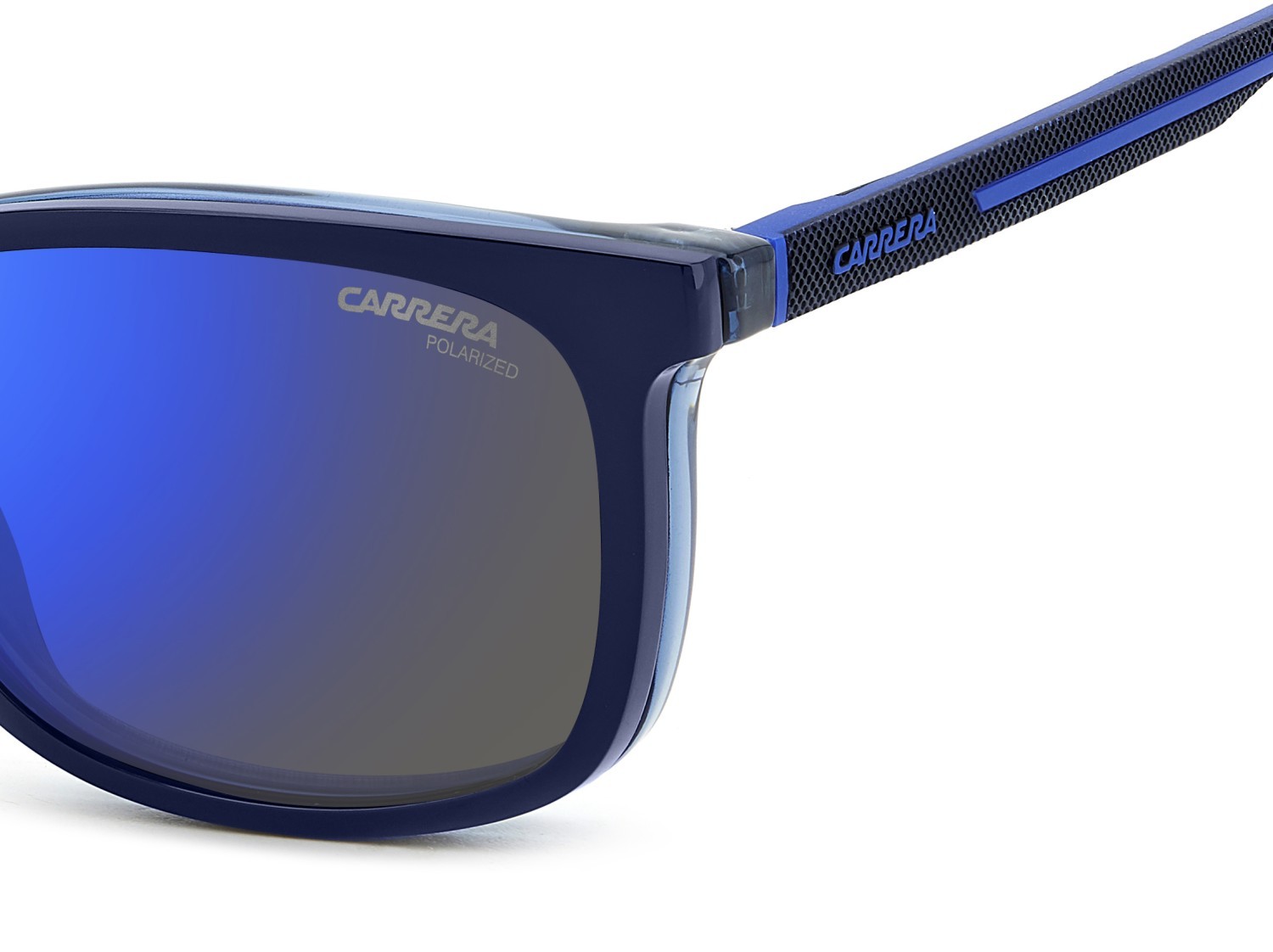 Brillen Carrera Ca 8918/C 109495 PJP + clip-on farbe blue form rechteckig gläser blue mirror polarized