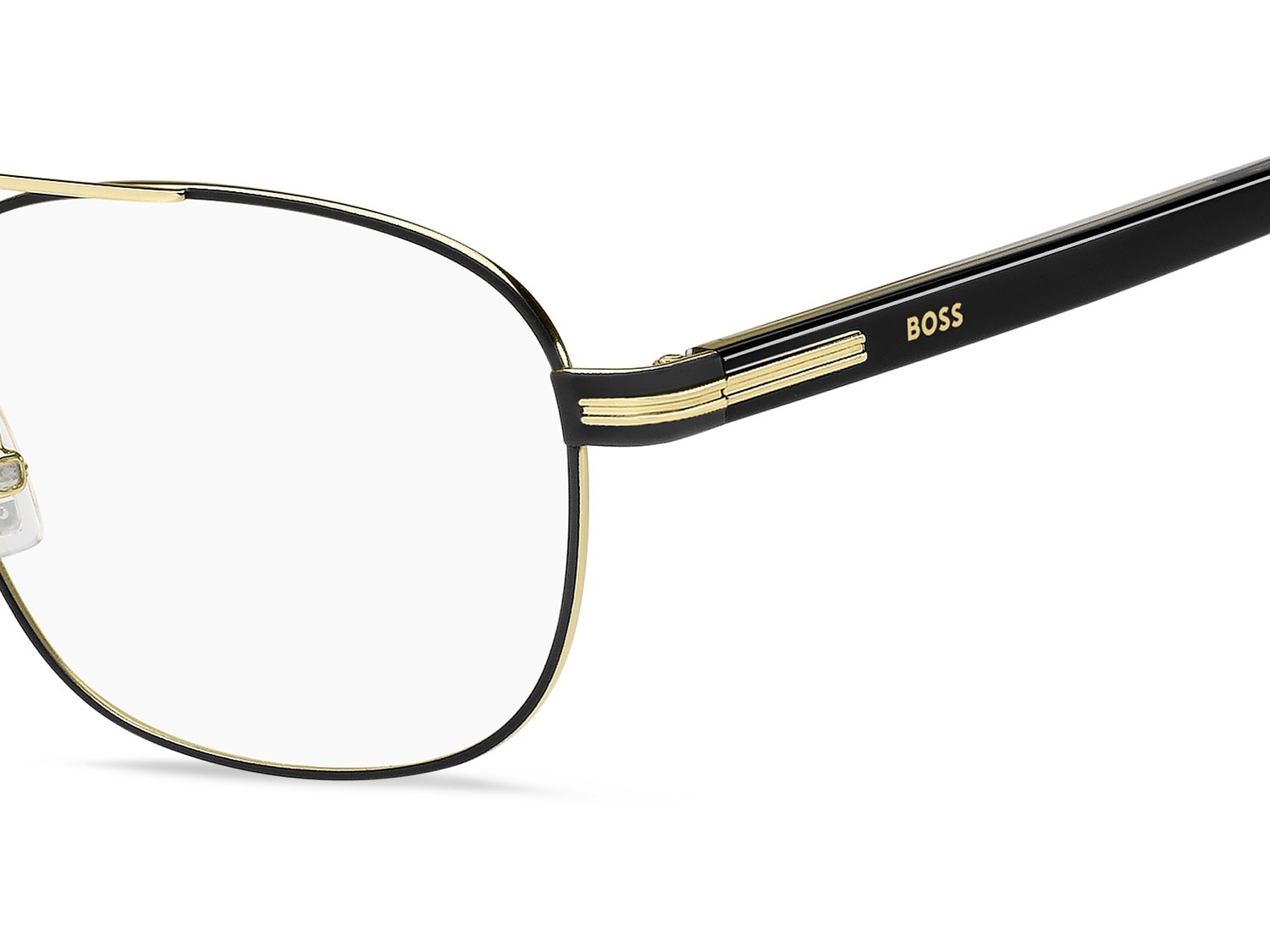 Eyeglasses Hugo Boss 1756 109497 I46 color matte black gold shape navigator 