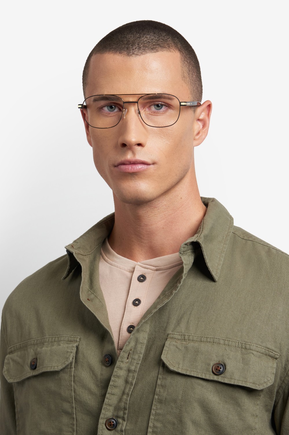 Eyeglasses Hugo Boss 1756 109497 I46 color matte black gold shape navigator 