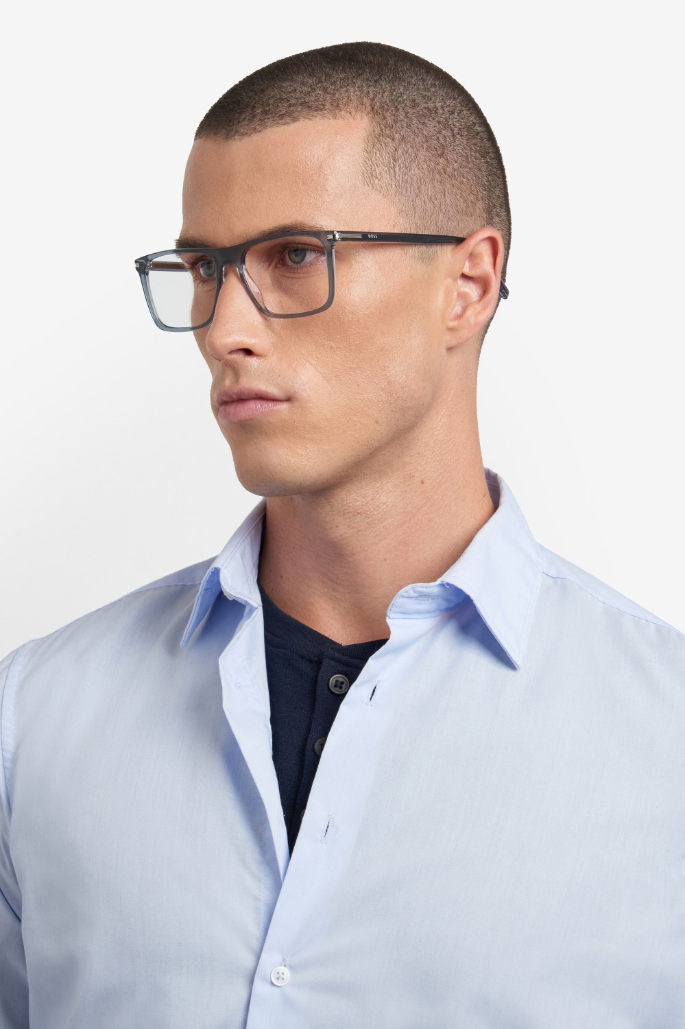 Eyeglasses Hugo Boss 1754 109499 CBL color grey crystal shape rectangle 