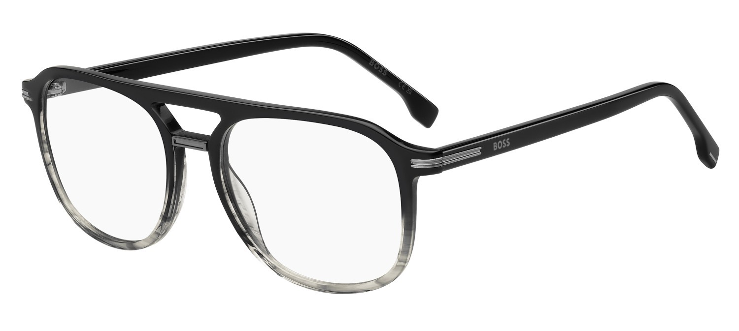 Eyeglasses Hugo Boss 1755 109504 V95 color black striped grey shape square 
