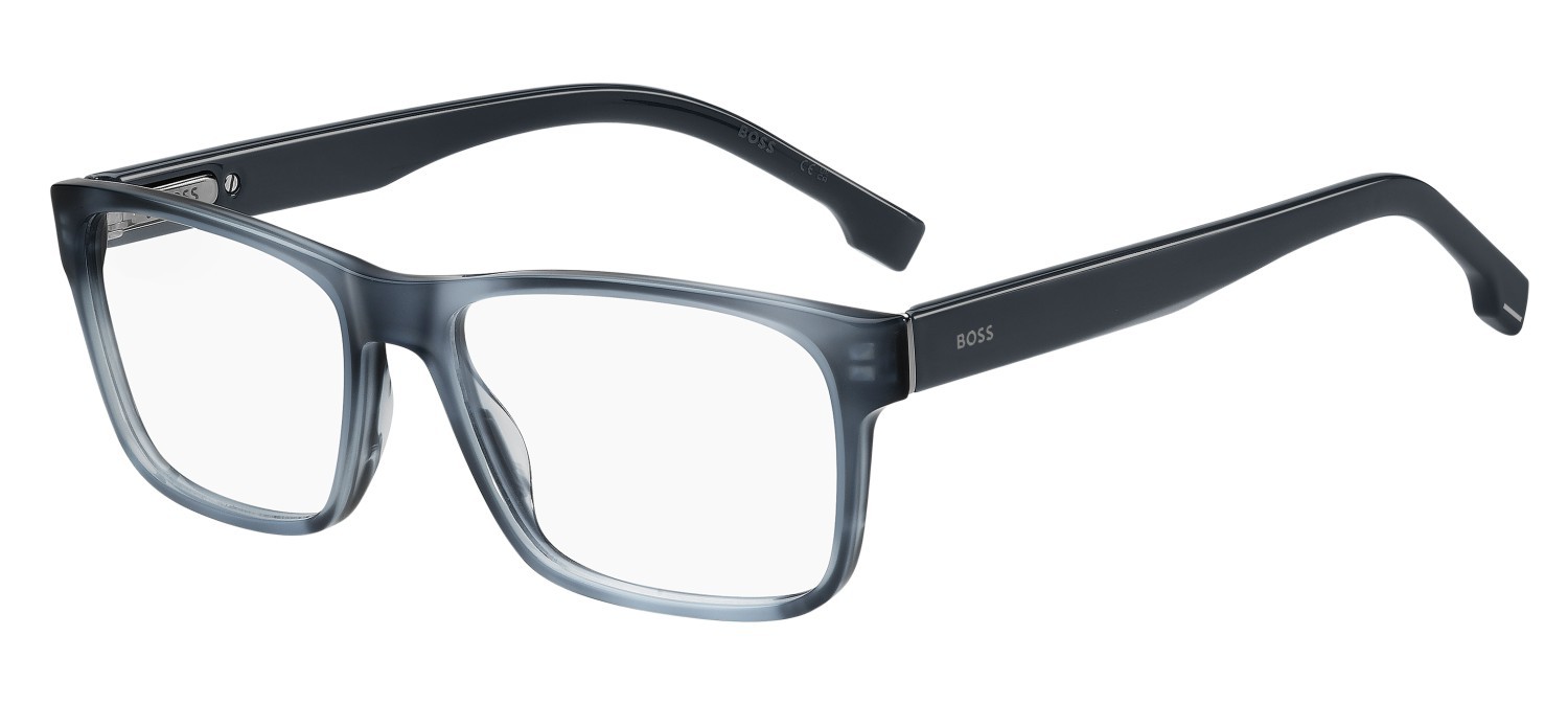 Eyeglasses Hugo Boss 1762 109505 38I color blue horn shape rectangle 