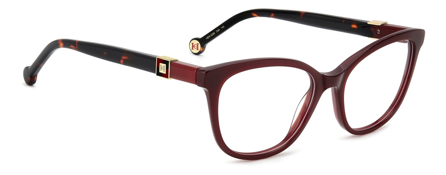 Eyeglasses Carolina Herrera Her 0299 109511 C9A color red shape rectangle 