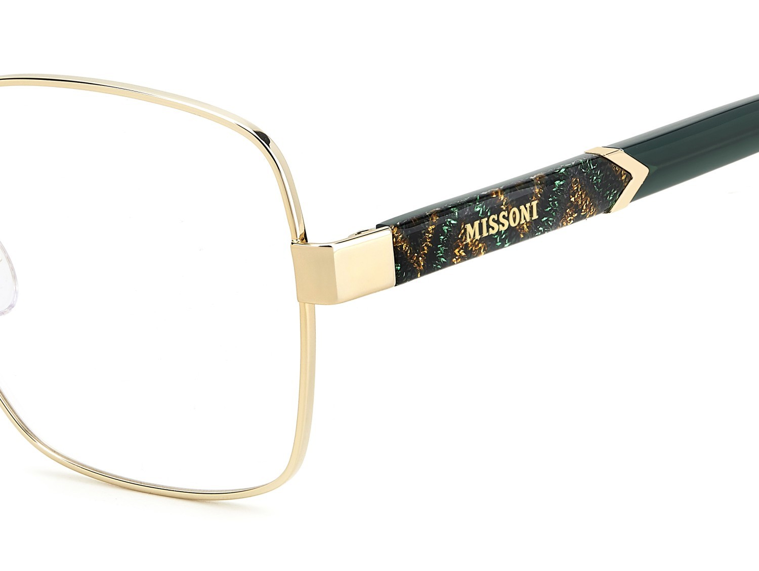 Occhiali da vista Missoni Mis 0218 109522 PEF colore gold green forma rettangolare 