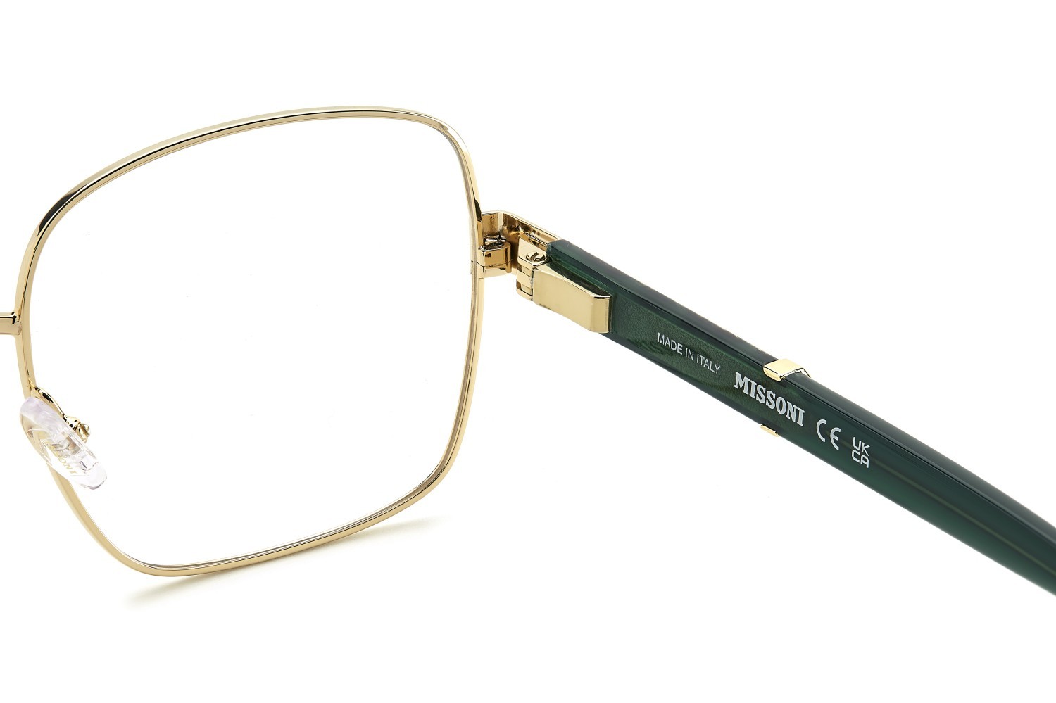 Occhiali da vista Missoni Mis 0218 109522 PEF colore gold green forma rettangolare 