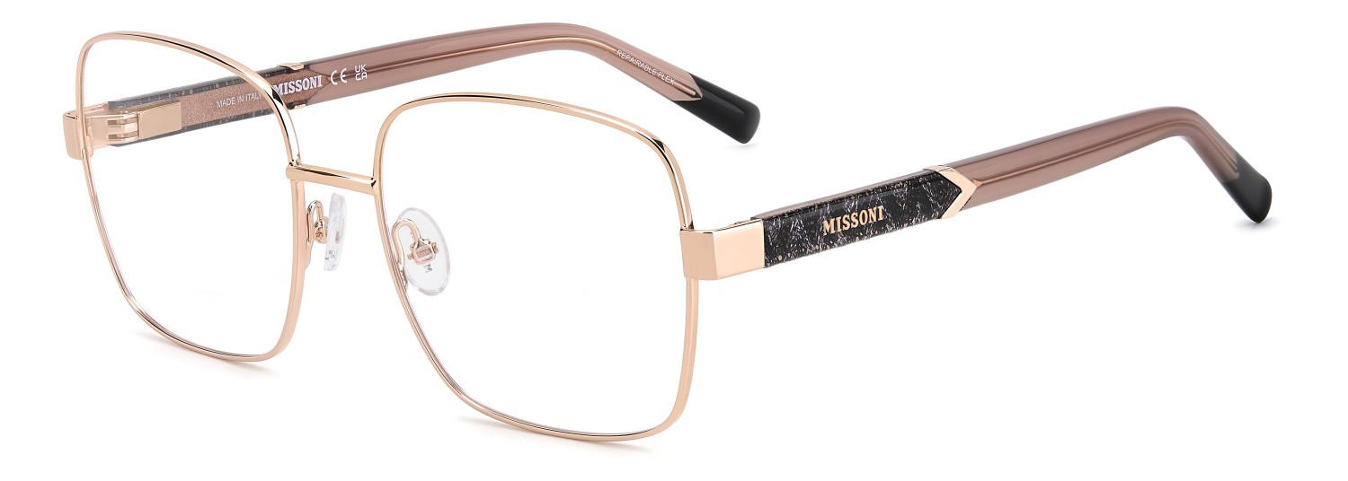 Occhiali da vista Missoni Mis 0218 109522 PY3 colore copper gold nude forma rettangolare 