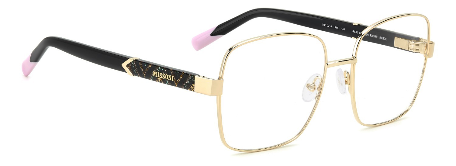 Occhiali da vista Missoni Mis 0218 109522 RHL colore gold black_ forma rettangolare 