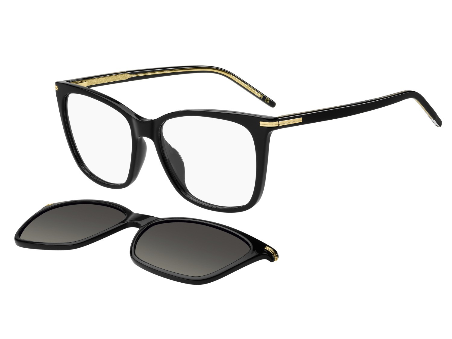 Eyeglasses Hugo Boss 1787/G 109525 807 color black shape rectangle lenses green shaded polarized
