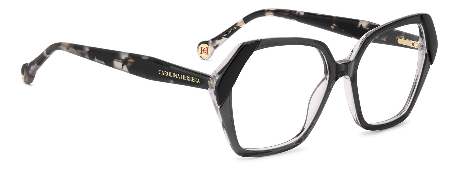 Occhiali da vista Carolina Herrera Her 0291 109528 R6S colore grey black forma farfalla 
