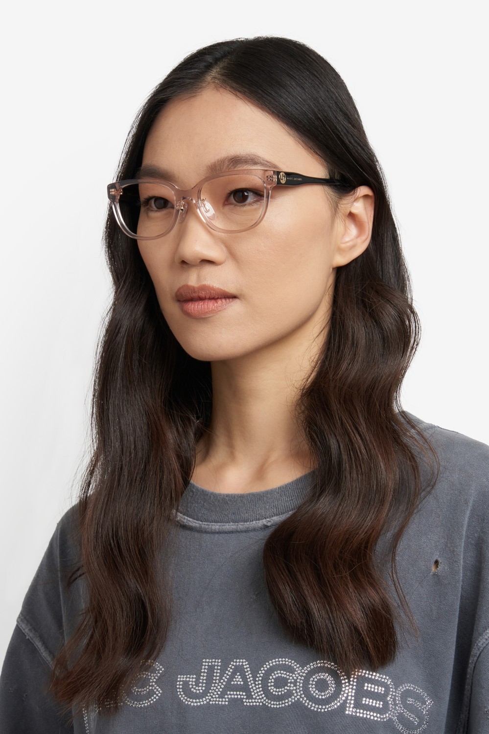 Occhiali da vista Marc Jacobs 818/F 109533 6X4 colore nude black forma rettangolare 