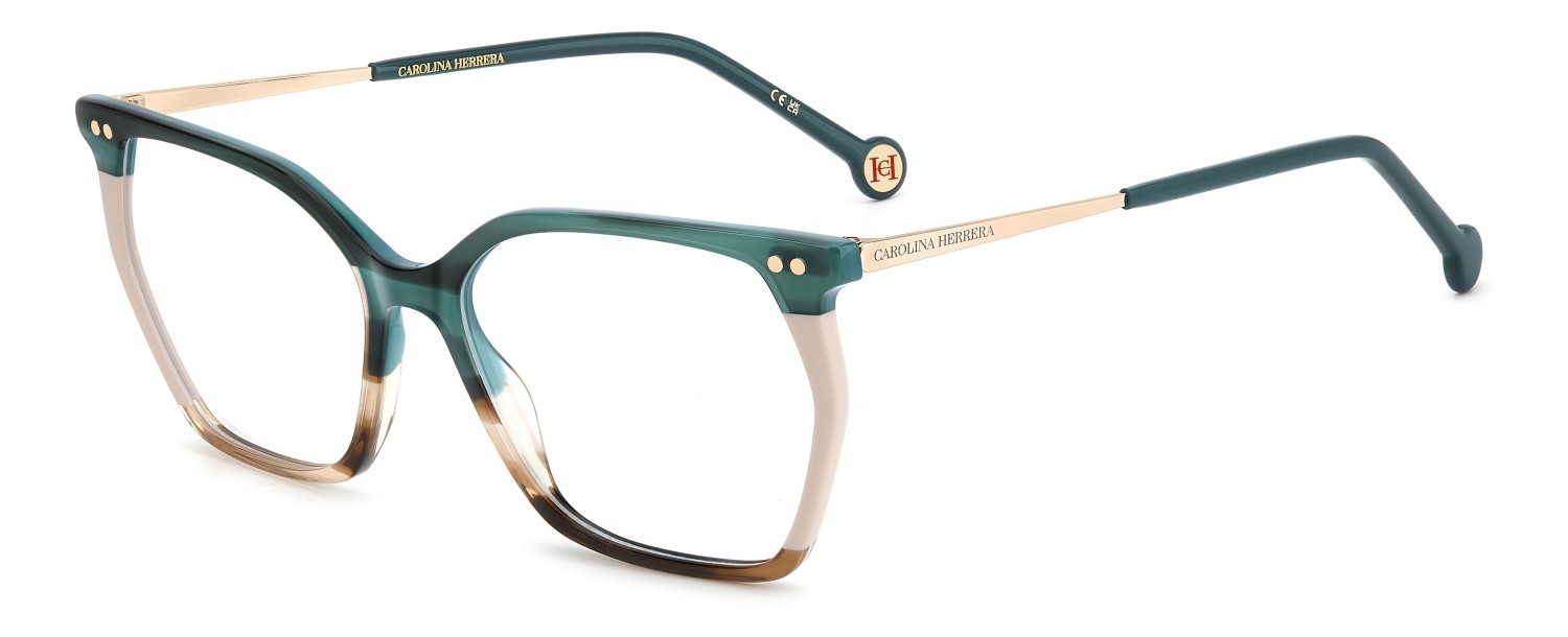Eyeglasses Carolina Herrera Her 0293 109538 0IU color striped blue brown shape rectangle 