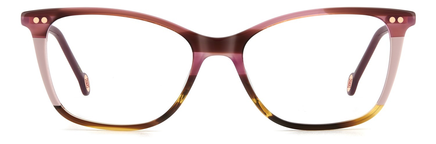 Brillen Carolina Herrera Her 0294 109539 ASA farbe pink striped brown form rechteckig 