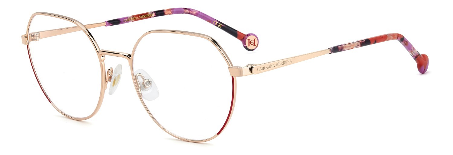 Occhiali da vista Carolina Herrera Her 0296 109541 AU2 colore red gold forma rotondo 