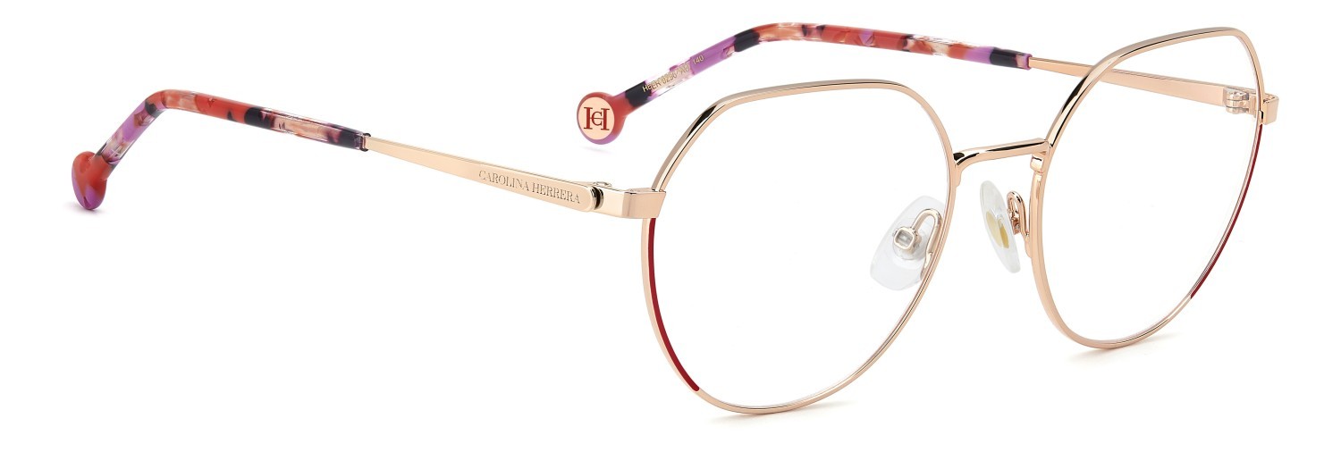 Occhiali da vista Carolina Herrera Her 0296 109541 AU2 colore red gold forma rotondo 