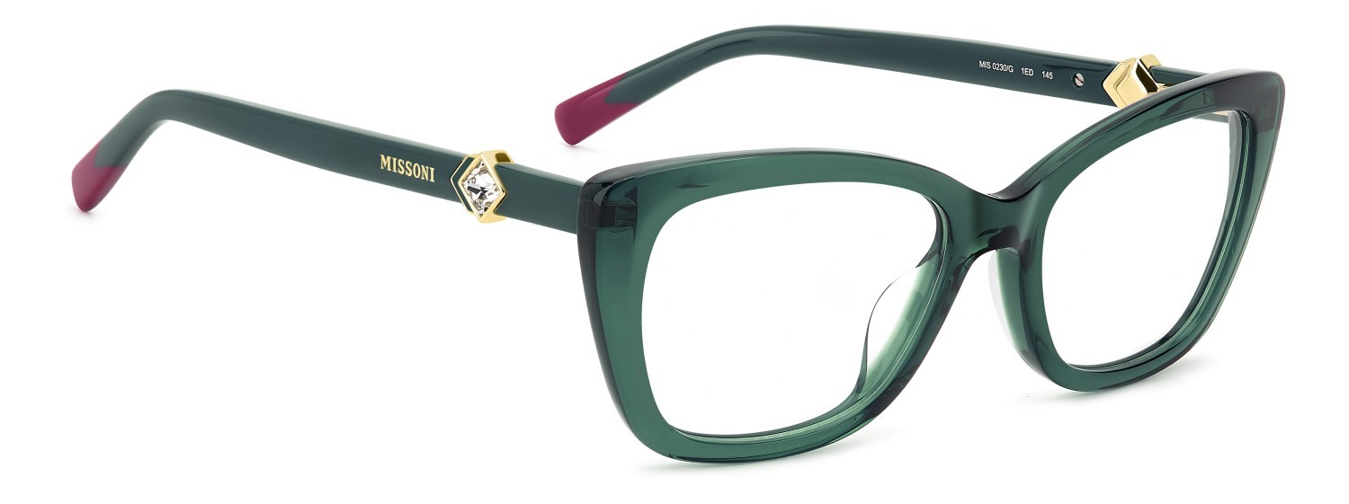 Occhiali da vista Missoni Mis 0230/G 109543 1ED colore green forma rettangolare 
