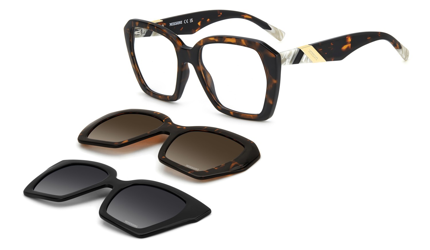 Occhiali da vista Missoni Mis 0222/C2 109547 086 colore havana forma rettangolare lenti brown shaded polarized