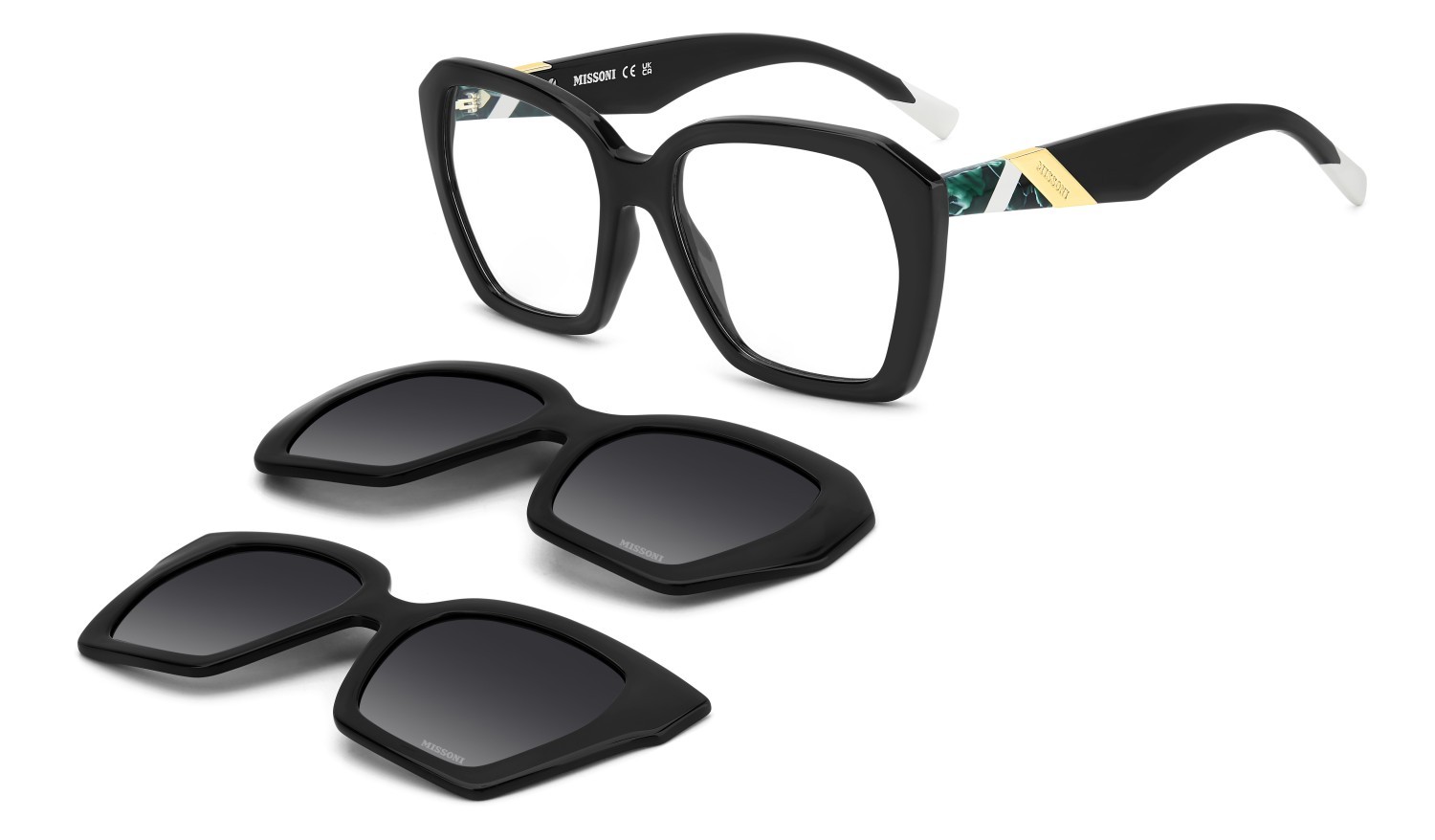 Occhiali da vista Missoni Mis 0222/C2 109547 807 colore black forma rettangolare lenti grey shaded polarized