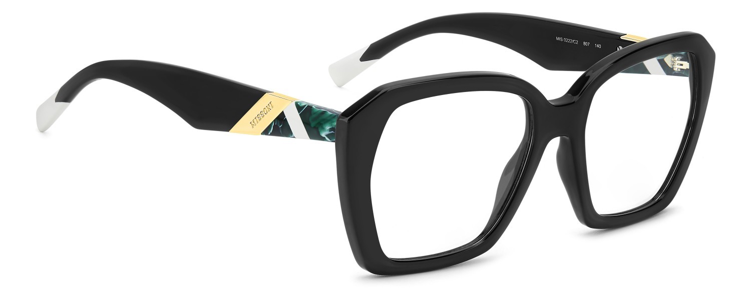 Occhiali da vista Missoni Mis 0222/C2 109547 807 colore black forma rettangolare lenti grey shaded polarized