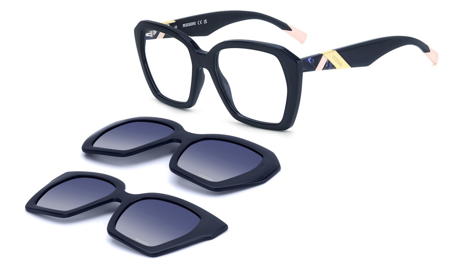 Occhiali da vista Missoni Mis 0222/C2 109547 PJP colore blue forma rettangolare lenti blue shaded polarized