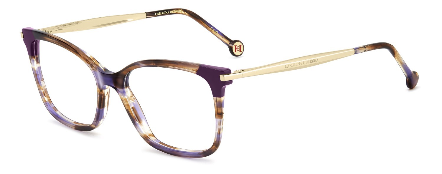 Occhiali da vista Carolina Herrera Her 0309 109556 L7W colore violet brown horn forma rettangolare 
