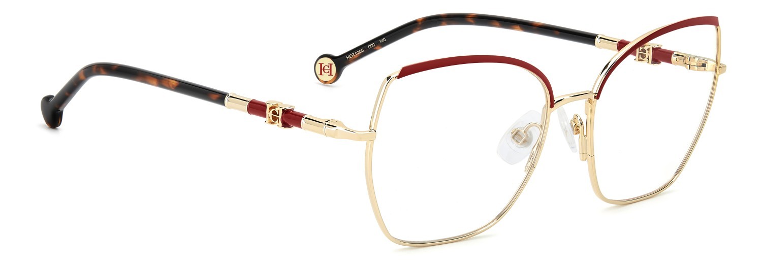 Occhiali da vista Carolina Herrera Her 0306 109565 000 colore rose gold forma farfalla 