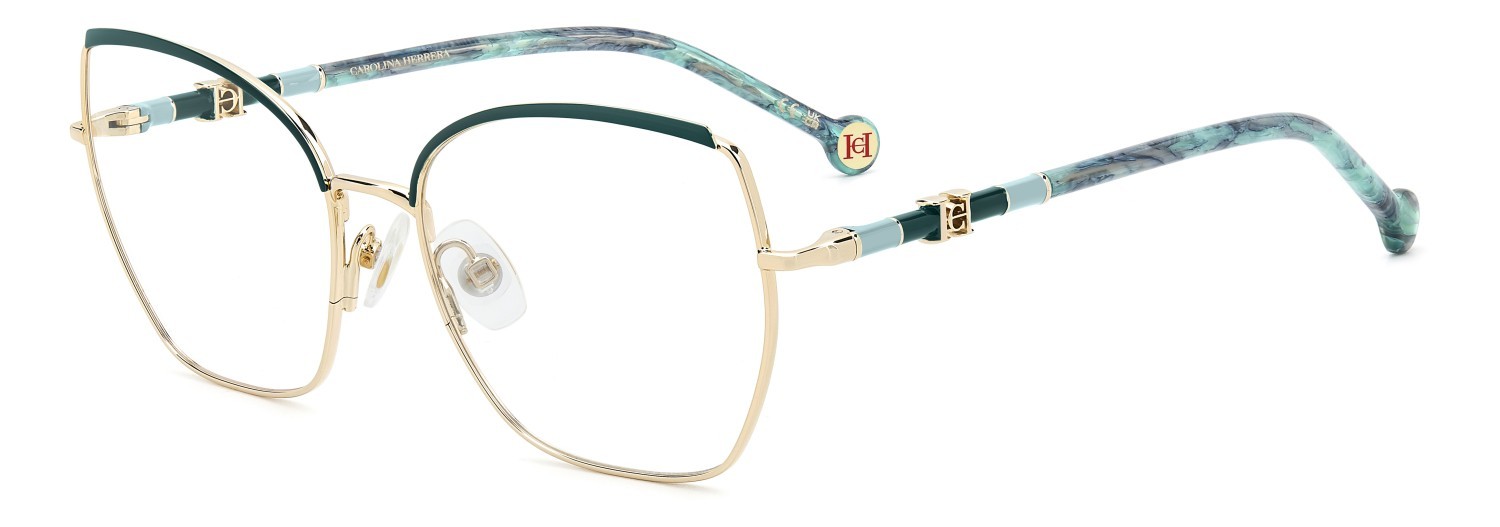 Brillen Carolina Herrera Her 0306 109565 PEF farbe gold green form schmetterling 