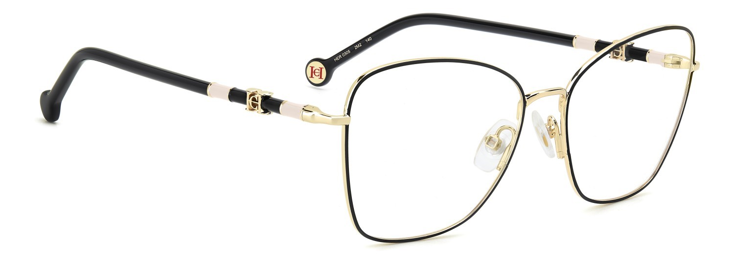 Occhiali da vista Carolina Herrera Her 0305 109566 2M2 colore black gold forma farfalla 