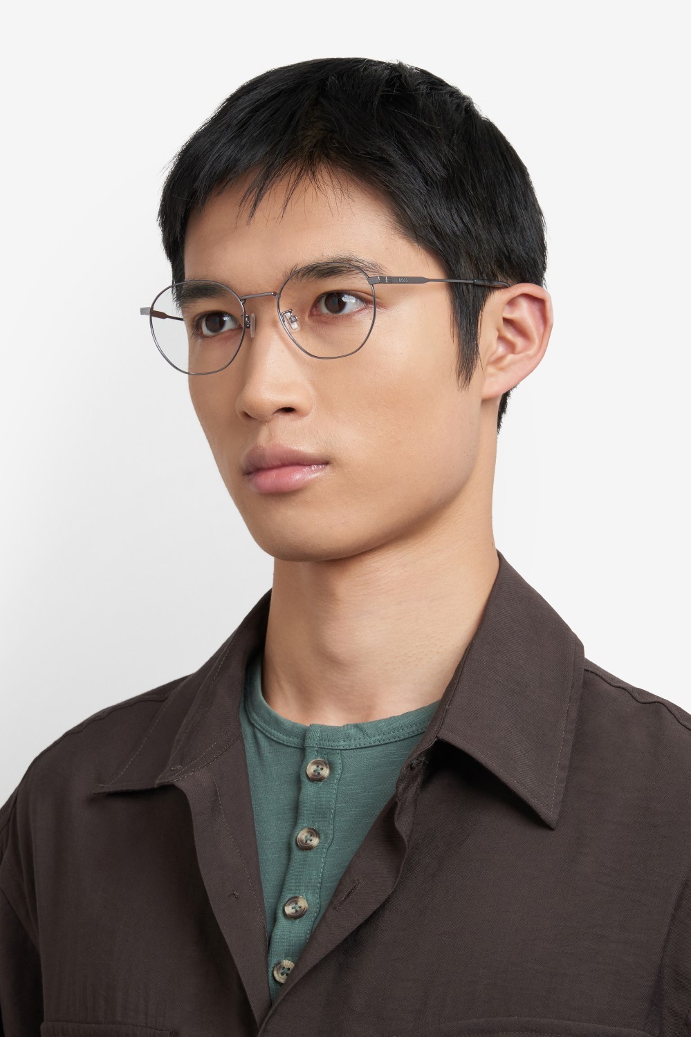 Eyeglasses Hugo Boss 1797/F 109574 KJ1 color dark ruthenium shape pantos 