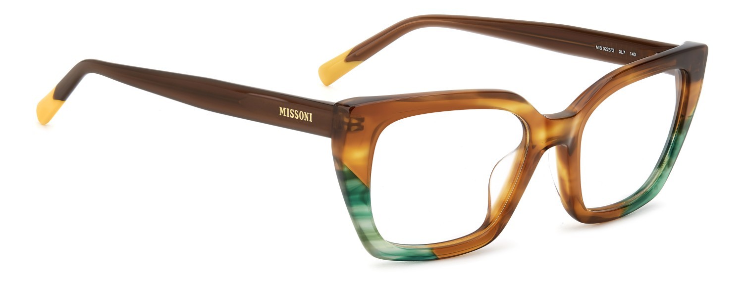 Occhiali da vista Missoni Mis 0225/G 109578 XL7 colore brown green forma rettangolare 