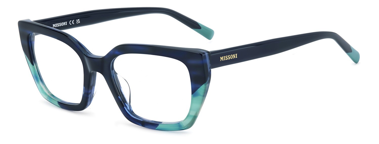 Occhiali da vista Missoni Mis 0225/G 109578 ZX9 colore blue azure forma rettangolare 